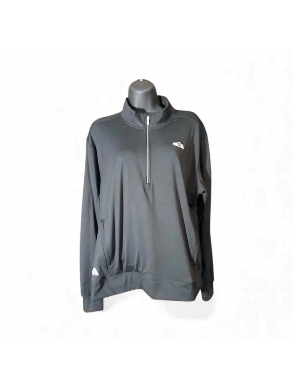 Men’s Adidas Black Quarter Zip Pullover Sweatshirt Size XL (JC106)